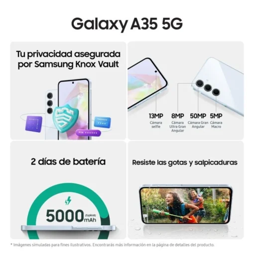 Samsung Galaxy A35 5G Entreprise Edition 6/128GB Negro - Imagen 2