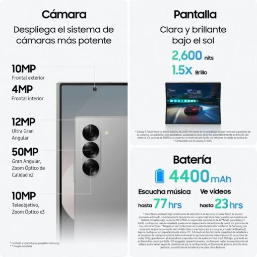 Samsung Galaxy Z Fold6 256GB Smartphone Plegable con IA Azul Oscuro - Imagen 4