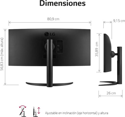 Monitor LG 34WP65CP-B 34" LED UWQHD 160Hz FreeSync Premium Curvo - Imagen 8