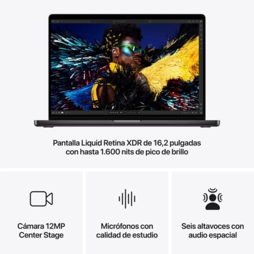 Apple MacBook Pro Apple M4 Max 14 Núcleos 36GB 1TB GPU 32 Núcleos 16" Negro Espacial - Imagen 5