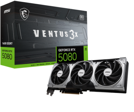 MSI VENTUS GeForce RTX5080 16G 3X OC NVIDIA GeForce RTX 5080 16 GB GDDR7