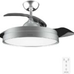 Cecotec EnergySilence Aero 4280 Invisible Steel Ventilador de Techo con Aspas Retráctiles y Luz 40W