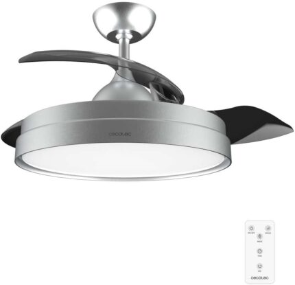 Cecotec EnergySilence Aero 4280 Invisible Steel Ventilador de Techo con Aspas Retráctiles y Luz 40W