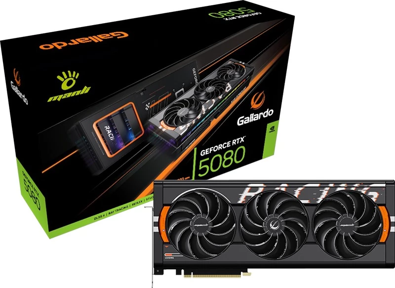 Manli 5080 16GB Gallardo OC GDDR7 Reflex 2 RTX AI DLSS4 GeForce RTX