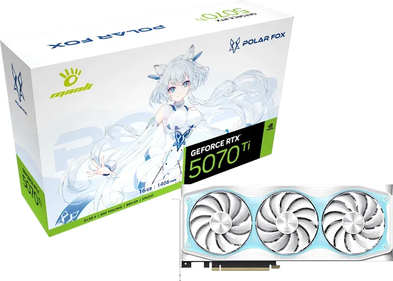 Manli 5070Ti Polar Fox OC 16 GB GDDR7 Reflex 2 RTX AI DLSS4 GeForce RTX