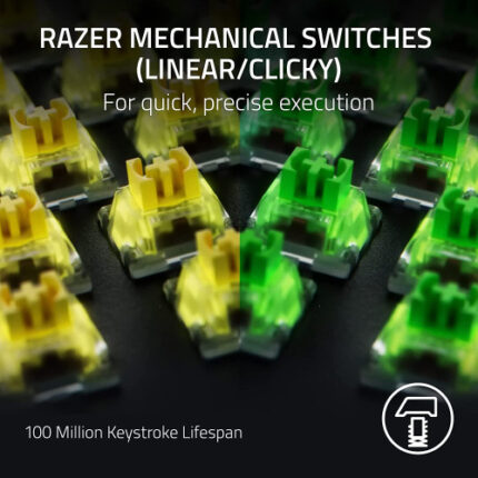 TECLADO RAZER BLACKWIDOW V4 PRO GREEN SWITCH (USA) (RZ03-04680100-R3M1)