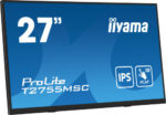 MONITOR IIYAMA 27" IPS BONDED PCAP 10P TOUCH, 1920X1080, FLAT BEZEL FREE GLASS FRONT, HDMI, DISPLAYPORT, 360CD/M², USB HUB 2X 3.2, SPEAKERS, BUILT-IN WEBCAM & MICROPHONE, BOOKSTAND (T2755MSC-B1) - Imagen 4