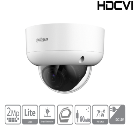 (DH-HAC-HDBW1200RAP-Z-2712-S6) DAHUA CÁMARA HÍBRIDA DOMO HDCVI 2MP ANTIVANDÁLICA VARIFOCAL 2.7-12MM