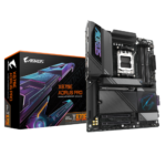 GIGABYTE Placa base X870E AORUS PRO - Compatible con CPUs AMD Ryzen 9000, VRM digital de 16+2+2 fases, hasta 8000MHz DDR5 (OC), 4xPCIe 5.0 + 4xM.2, Wi-Fi 7, LAN 2.5GbE, USB 3.2 Gen 2x2