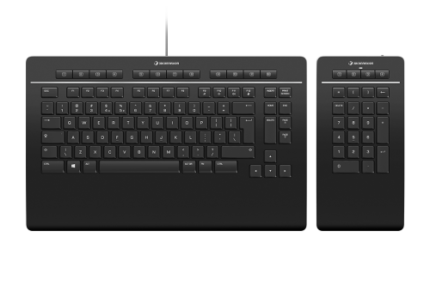 3Dconnexion Keyboard Pro with Numpad teclado Oficina USB + RF Wireless + Bluetooth QWERTZ Alemán Negro