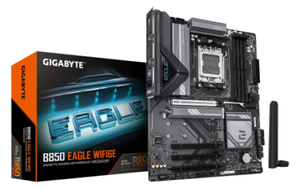 GIGABYTE B850 EAGLE WIFI6E Placa Base - Procesadores AMD Ryzen Serie 9000, VRM digital de 8+2+2 fases, hasta 8200MHz DDR5 (OC), 1xPCIe 5.0 + 2xPCIe 4.0 M.2, LAN GbE, WIFI 6E, USB 3.2 Gen 2
