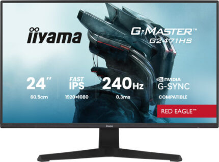 MONITOR IIYAMA 24 PULGADAS RESOLUCIÓN FULL HD (1920X1080), PANEL IPS, 0,8 MS (MPRT), 165 HZ, BRILLO 250, CONTRASTE 1100:1, HDMI, DISPLAYPORT, USB HUB, ALTAVOCES 2 × 2W, FLICKER-FREE, LOW BLUE LIGHT, FREE SYNC, BLACK TUNER.