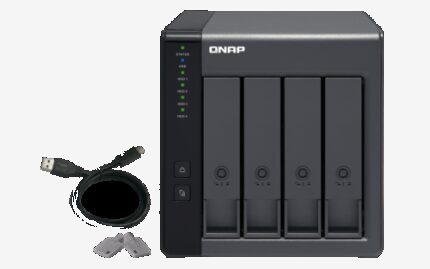 QNAP TR-004 unidad de disco multiple Negro