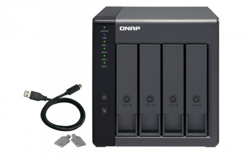 QNAP TR-004 unidad de disco multiple Negro