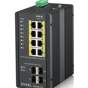 Zyxel RGS200-12P Gestionado L2 Gigabit Ethernet (10/100/1000) Energía sobre Ethernet (PoE) Negro