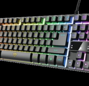 Trust GXT 833 Thado teclado USB Español Negro, Plata
