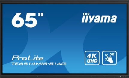iiyama TE6514MIS-B1AG pantalla de señalización Panel plano interactivo 165,1 cm (65") LCD Wifi 435 cd / m² 4K Ultra HD Negro Pantalla táctil Procesador incorporado Android 24/7