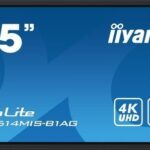 iiyama TE7514MIS-B1AG pantalla de señalización Panel plano interactivo 190,5 cm (75") LCD Wifi 435 cd / m² 4K Ultra HD Negro Pantalla táctil Procesador incorporado Android 24/7