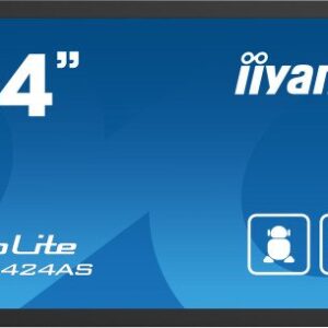 IIYAMA 24" PANEL-PC / NEGRO/ ANDROID 12 /4GB, 32GB, IN-CELL PCAP 10-POINTS TOUCH, 1920X1080, IPS PANEL, MM, WIFI, BT5.2, MICRO-SD, USB 2X 2.0 1X 3.2, HDMI-INPUT, USB-C (DATA / DP-ALT OUT), AUDIO-OUT MINI-JACK, MICRO, MINI-JACK, 250CD/M (TW2424AS-B1)
