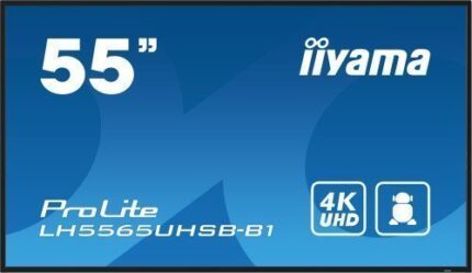 iiyama LH5565UHSB-B1 pantalla de señalización Diseño de quiosco 138,7 cm (54.6") LED Wifi 800 cd / m² 4K Ultra HD Negro Procesador incorporado Android 11 24/7