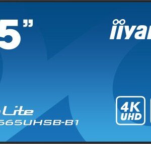 iiyama LH7565UHSB-B1 pantalla de señalización Diseño de quiosco 189,2 cm (74.5") LED Wifi 800 cd / m² 4K Ultra HD Negro Procesador incorporado Android 11 24/7