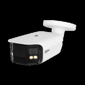 (DH-IPC-PFW5849P-A180-E2-ASTE-0360B) DAHUA CÁMARA IP BULLET PANORÁMICA TIOC DUO WDR WIZSENSE 2X4MP LED IR & LUZ CÁLIDA IP67 ALARMA SONIDO / LUZ AZUL&ROJA 3.6MM POE