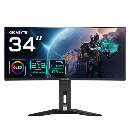Gigabyte MO34WQC pantalla para PC 86,4 cm (34") 3440 x 1440 Pixeles Wide Quad HD OLED Negro