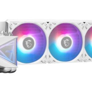SISTEMA DE REFRIGERACION LIQUIDA MSI PARA CPU MAG CORELIQUID I360 WHITE,INTEL/AMD,RADIADOR 360mm,FAN4PIN,20dBA,ARGB (3 VENTILADORES) (BLANCO)