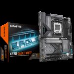 GIGABYTE Placa Base X870 EAGLE WIFI7 - Compatible con CPUs AMD Ryzen 9000, VRM de 14+2+2 fases, hasta 8000MHz DDR5 (OC), 4xPCIe 5.0 + 3xM.2, Wi-Fi 7, LAN 2.5GbE, USB 3.2 Gen 2x2