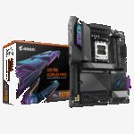 GIGABYTE Placa base X870E AORUS PRO - Compatible con CPUs AMD Ryzen 9000, VRM digital de 16+2+2 fases, hasta 8000MHz DDR5 (OC), 4xPCIe 5.0 + 4xM.2, Wi-Fi 7, LAN 2.5GbE, USB 3.2 Gen 2x2