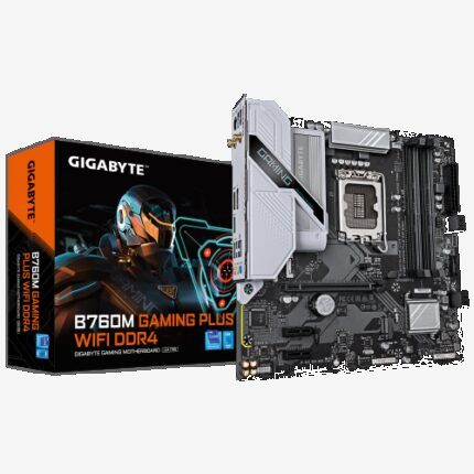 GIGABYTE B760M GAMING PLUS WIFI DDR4 Placa base - Compatible con procesadores Intel Core de 14ª generación, VRM de 4+1+1 fases, hasta 5333 MHz DDR4 (OC), 2xPCIe 4.0 M.2, Wi-Fi 6, LAN 1 GbE, USB 3.2 Gen 1