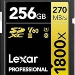 LEXAR 256GB PROFESSIONAL 1800X SDXC UHS-II CARDS,  UP TO 280MB/S READ 210MB/S WRITE C10 V60 U3