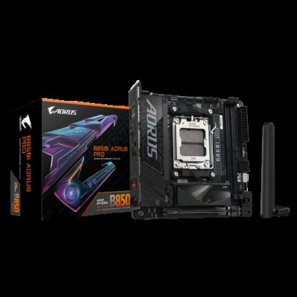 GIGABYTE B850I AORUS PRO Placa Base - Compatible con procesadores AMD Ryzen Serie 9000, VRM digital de 8+2+1 fases, hasta 8400MHz DDR5 (OC), 1xPCIe 5.0 + 1xPCIe 4.0 M.2, 2.5LAN, WIFI 7, USB 3.2 Gen 2