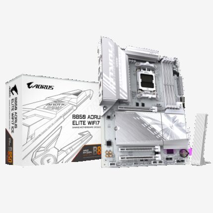 GIGABYTE B850 AORUS ELITE WIFI7 ICE Placa Base - Procesadores AMD Ryzen Serie 9000, VRM digital de 12+2+1 fases, hasta 8200MHz DDR5 (OC), 1xPCIe 5.0 + 2xPCIe 4.0 M.2, LAN 2.5, WIFI 7, USB 3.2 Gen 2x2