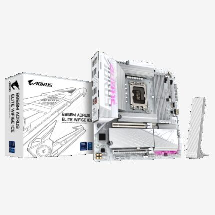 GIGABYTE B860M AORUS ELITE WF6E ICE Placa base - CPUs Intel Core Ultra, VRM de 12+1+2+1 fases, hasta 9200MHz DDR5, 1xPCIe 5.0 + 2xPCIe 4.0 M.2, LAN 2,5 GbE, WIFI 6E, USB 4