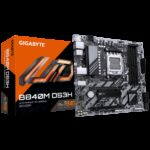 GIGABYTE B840M DS3H Placa base - Procesadores AMD Ryzen 9000, VRM de 8+2+2 fases, hasta 8200 MHz DDR5, 2xPCIe 4.0 M.2, LAN 2.5GbE, USB 3.2 Gen 1