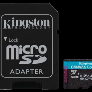 Kingston Technology Tarjeta microSDXC Canvas Go Plus Gen4 de 1 TB, 200 MB/s, A2 U3 V30 y adaptador