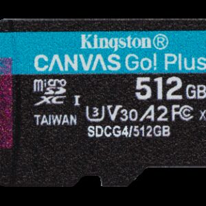 Kingston Technology 512 GB microSDXC Canvas Go Plus Gen4 200R A2 U3 Paquete individual sin ADP