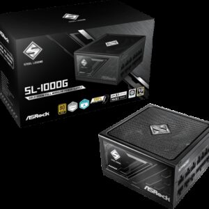 FUENTE ALIMENTACION ASROCK SL-1000G,PSU,1000W,80 PLUS GOLD,135MM,MODULAR,PCI-E 5.1 (12+4pin)x1,PCI-E (6+2 pin)x3,SATA (5 pin)x9