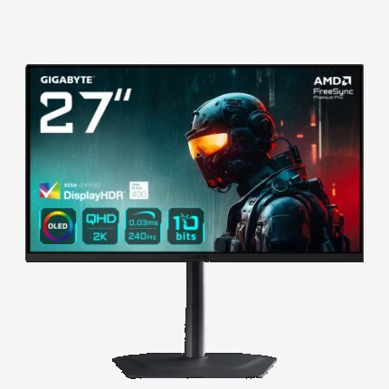 GIGABYTE MO27Q2 27" Monitor Gaming OLED QHD - 2560 x 1440, 240Hz, 0.03ms, 250 cd/m², Display HDR True Black 400, HDMI 2.1, DisplayPort 1.4