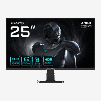 GIGABYTE GS25F2 Monitor Gaming 25" FHD - 1920 x 1080, 200Hz, 1ms, 300 cd/m², Display HDR 10, HDMI 2.0, DisplayPort 1.4