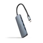 NANOCABLE HUB USB-C 3xUSB-A+USB-C CARGA+HDMI, GRIS 18 CM