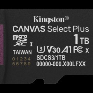 Kingston Technology 1TB micSDXC Canvas Select Plus Gen3 150R A1 (Adaptador de SD no incluido)