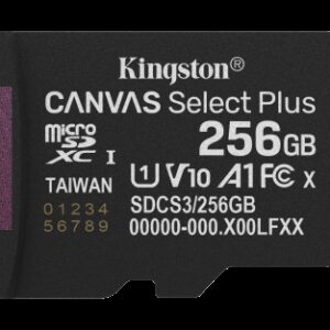 Kingston Technology 256GB micSDXC Canvas Select Plus Gen3 150R A1 (Adaptador de SD no incluido)
