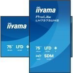 MONITOR IIYAMA 75" (LH7575UHS-B2AG) 3840X2160 / 4K UHD / 24/7 / 500 CD/M / 8MS / DP / 3XHDMI / MICRO SD SLOT /  E-SHARE /IISIGNAGE 2  / RJ45 / SDM SLOT PC / ANDROID 11.0 - Imagen 5