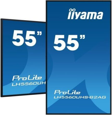 MONITOR IIYAMA 55" UHD, 500CD/M2, LANDSCAPE PORTRAIT, MM 2X 10W, 3X HDMI, USB 2.0 X2, WIFI, LAN, MEDIA PLAY USB, CONTROL LAN / RS232C, IISIGNAGE2 (CMS/DMS), E-SHARE,ANDROID 11 OS, 24/7,VESA MOUNT 300X400(SOPORTE PARED INCLUIDO) (LH5560UHS-B2AG)