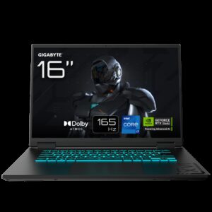 GIGABYTE GAMING A16 Portátil - 16", 165Hz WUXGA, Intel Core i7-13620H, RTX 5050, 16GB DDR5 5200MHz, SSD Gen4 de 1TB, DOS, Garantía de 2 años, Dolby Atmos, GAMING A16 CTHI3PT894SD