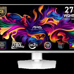 MSI MAG 272QPW QD-OLED X28 pantalla para PC 67,3 cm (26.5") 2560 x 1440 Pixeles Wide Quad HD Blanco