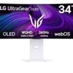 MONITOR LG, 34 PULGADAS, 34GX90SA-W, 86,4 CM, 3440 X 1440 PIXELES, WIDE QUAD HD, OLED, BLANCO
