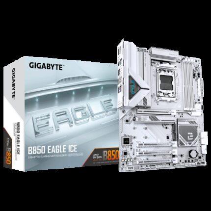 PLACA GIGABYTE B850 EAGLE ICE (BLANCO),AMD,AM5,B850,4DDR5,256GB,1HDMI+1DP,4SATA3+3M.2,2.5GBE,5USB3.2,ATX
